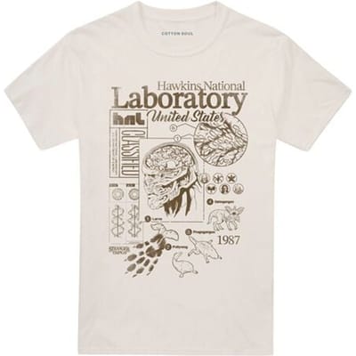 Stranger Things T-shirt - Season 5 - Hawkins Lab Mono - S tot XXL - voor Mannen - ecru