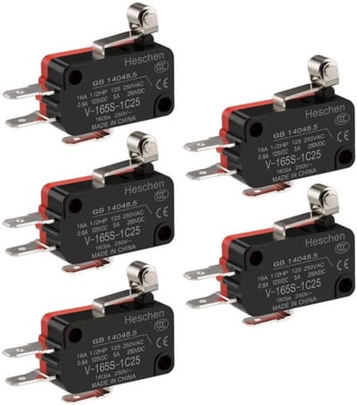Dailygoody - Micro Switch - 16A 250Vac - Rood - Roller Lever