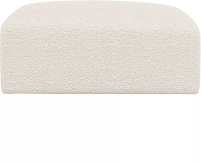 Vente-unique Witte poef van boucléstof POGNI van Maison Céphy