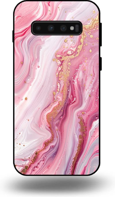 Smartphonica Telefoonhoesje geschikt voor Samsung Galaxy S10 Plus met marmer opdruk - TPU backcover case marble design - Roze geschikt voor Samsung Galaxy S10 Plus