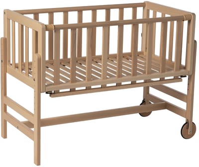 Geuther Betty Co-Sleeper, Aanschuifbed, Wieg - Met Wielen - 45x90 cm - Babybedje tot 9 kg - Massief beukenhout - Eco / Hout
