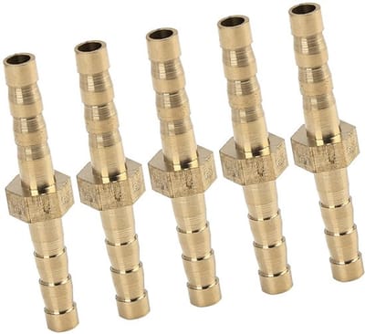 Dailygoods- Slangschroefverbinding Messing - 4 mm - 5 Stuks - Hoge