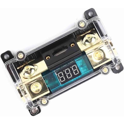 Auto Audio Vermogenszekeringen Houder Stereo Distributieblok Doos Digitaal Display(250A ) black