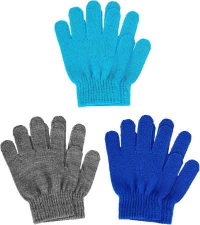 Warm gevoerde thermische handschoenen voor kinderen - 3 paar gebreide touchscreen handschoenen voor jongens en meisjes