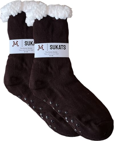 Sukats® Huissokken - Homesocks - Maat 41-46 - Antislip Sokken - Fluffy Sokken - Huissokken Heren - Slofsokken - Variant 23 - Meerdere Maten en Varianten - Verwarmde Sokken