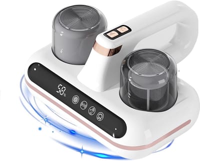 5-in-1 anti-mijtstofzuiger voor matrassen, anti-mijtstofzuiger met UV-licht matrassen schoonmaakapparaat met LED-display, 80000 Rpm/Min handstofzuiger met HEPA-filter voor matrassen, banken, bedden
