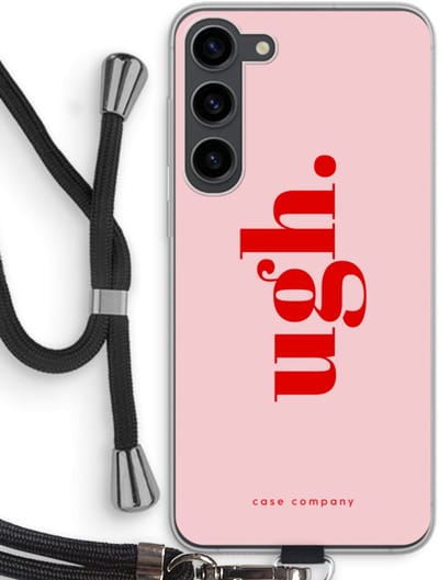 Case Company® - Hoesje met koord geschikt voor Samsung Galaxy S23 Plus hoesje met Koord - Ugh - Telefoonhoesje met Zwart Koord - Bescherming aan alle Kanten en Over de Schermrand