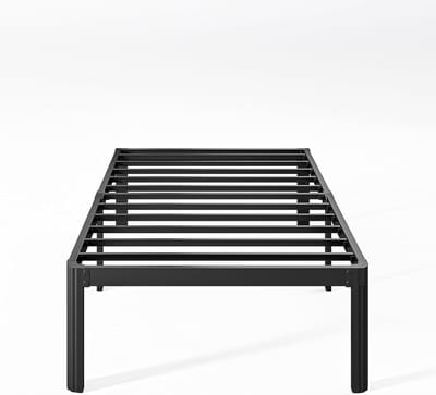 Bedframe Twin XL - Platform bedframe - Slaapkamer organiseren - Geluidsvrij ontwerp - 355 cm hoog - Zwart