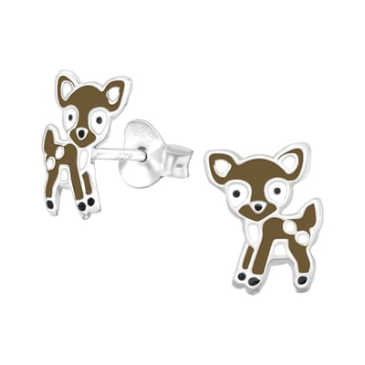zilveren kinderoorbellen bambi hertje | Hert Oorbellen meisje | Kinderoorbellen meisje zilver | Zilverana | 925 Silver (Echt zilver)