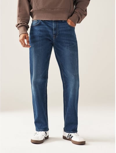 Next - Heren - Klassieke stretchjeans met relaxte pasvorm - Blauw