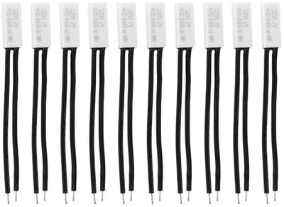 Temperatuurregeling schakelaars set van 10 stuks, normaal open thermische bescherming met plastic sonde tot 60 ℃