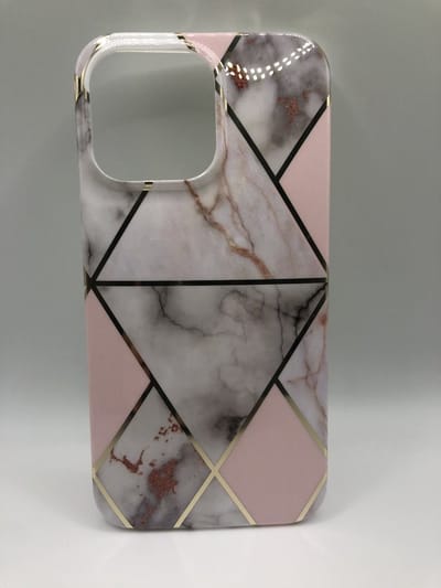 Marmer Siliconen Back Cover Hoesje - Geschikt voor iPhone 13 Pro - Siliconen/TPU hoesjes - Roze