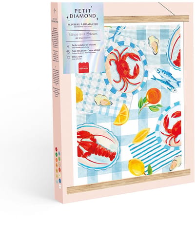 La Petite Epicerie Diamond Painting Kit "Citrus and Lobster" 329g H33xW25.5xL3.5cm Creatieve | Hobbyset | kinderen en volwassenen