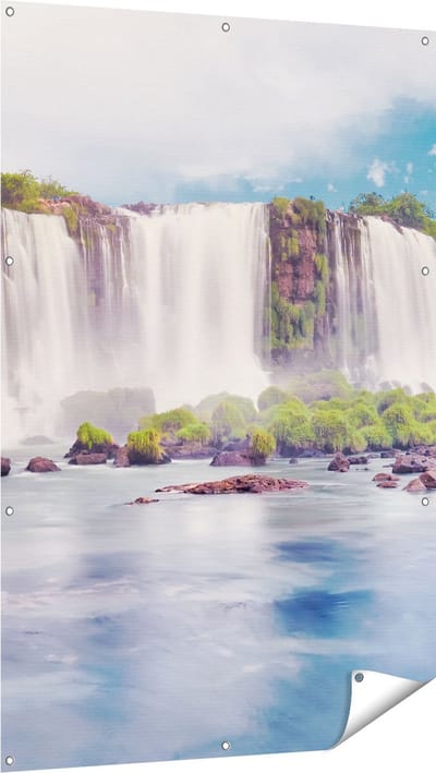 Gards Tuinposter Watervallen in Argentini� - 100x150 cm - Tuindoek - Tuindecoratie - Wanddecoratie buiten - Tuinschilderij