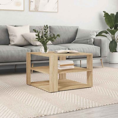 vidaXL - Salontafel - 58x58x40 - cm - bewerkt - hout - sonoma - eikenkleurig