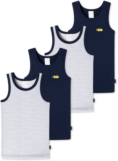 Schiesser Jongens onderhemd 4 pack Kids Boys fijnrib Organic Cotton