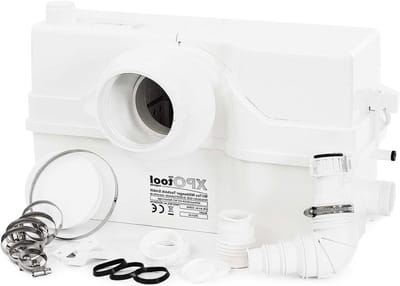 Afvoersysteem Hefinrichting - Afvalwatersysteem Vermaler - Afvalwater Verpompen - Vier Inlaten Twee Uitlaten - 9 Meter Opvoerhoogte - Wit