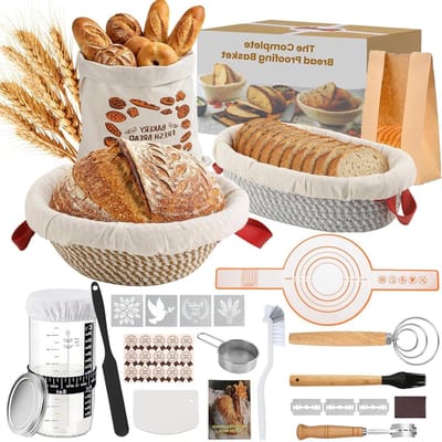 Zuurdeeg Starterset - Broodbak Gereedschap - Ambachtelijk Brood Bakken - Ademende Katoenen Structuur - 650 ml Glas - Niet gespecificeerd