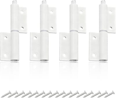 Deur Houtverbindingen - Scharnieren Kastdeur - Kastdeuren Monteren - Roestbestendig Aluminium - 4 Paar - Wit
