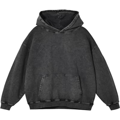 Zwaar Hoge Kwaliteit Straatkleding Gewassen Hoodie Vintage Donker Los Oversized Unisex Hoodie S black