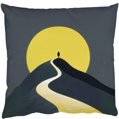 Sierkussens - Kussentjes Woonkamer - 50x50 cm - Zon - Heuvel - Pad - Geel