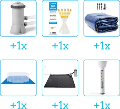 Zwembad Accessoirepakket voor Intex Easy Set Zwembad - 366x76 cm - Rond - Opblaasbaar - Intex - 28130NP - 6-delig