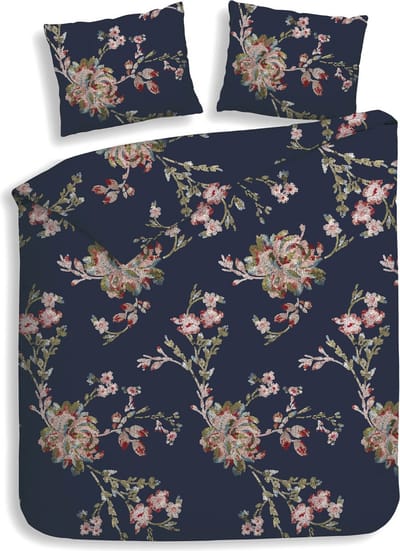 Heckettlane Daisy Dekbedovertrek - Tweepersoons - Flanel - 200x200-220cm - Blauw