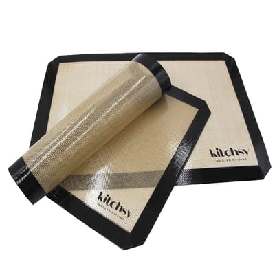 Kitchsy - Siliconen Bakmat - 30cm x 40cm - Gastronorm - Zwarte beige
