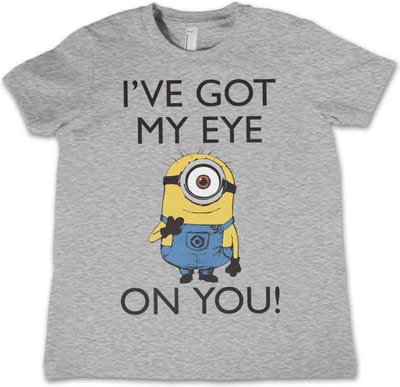 Minions Kinder Tshirt -Kids tm 4 jaar- I Got My Eye On You Grijs