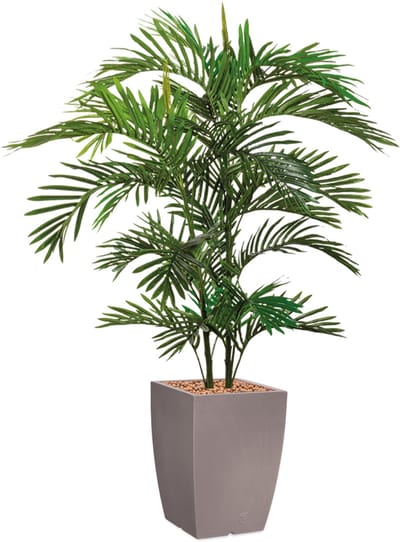 HTT - Kunstplant Areca palm in Genesis vierkant taupe H150 cm