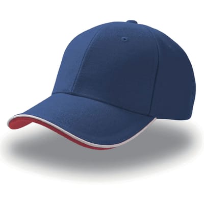 Atlantis Headwear Pilot Piping Sandwich Cap AT602 - Royal/White/Red - One size