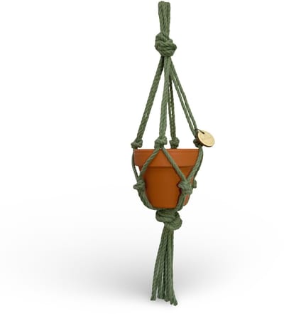 Minimalistische Plantenhanger - Kies kleur en lengte - Olijfgroen - 30 cm lang - Katoenkoord - Geschikt voor Pot met Diameter van c.a. 8 cm - Handgemaakt in ons Macramé Atelier - Prijs per Stuk - Let op: Exclusief Pot - Inclusief Verzendkosten