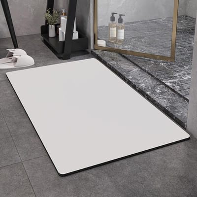 Effen Kleur Diatomeeënaarde Mat Badkamer Snel Drogen Absorberende Mat Huishoudelijk Kussen Toilet Vierkant Eenvoudige Antislip Voetmat 50*80cm