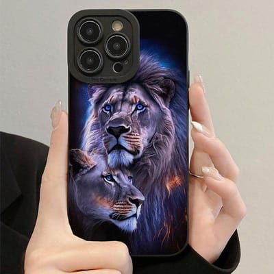 Gedetailleerde en Geperforeerde Kleurrijke Leeuwenprint Telefoonhoesje Voor iPhone 17 16 15 14 Pro Max 13 12 11 XS X XR 7 8 Plus 16E 17 Air Cover iPhone 14 Pro Max