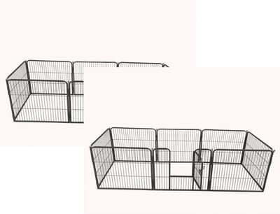 Adori 8-Hoekige Puppyren - Hondenbench - 2 x 76x81 cm Grijs