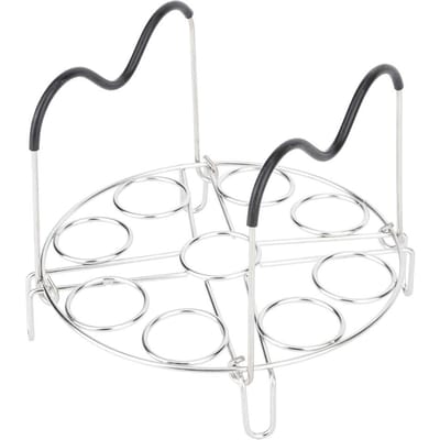 Support/Plateau/Étagère en Acier Inoxydable pour Cuiseur à Vapeur d'Œufs Durs, Ustensile de Cuisine avec Poignée