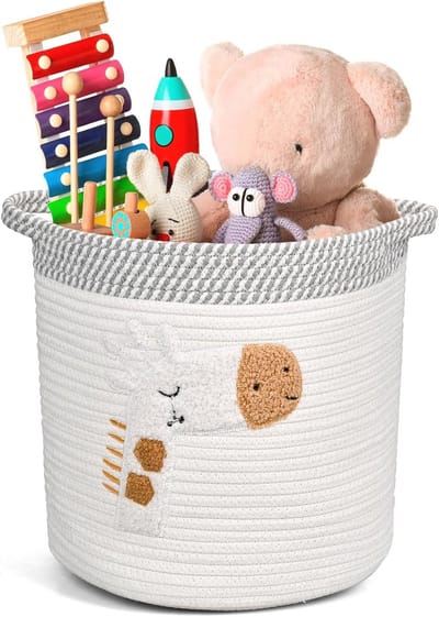 Opbergmand voor kinderen - Praktische ruimtebesparende mand voor speelgoed, luiers en meer - Leuk cadeau voor aanstaande ouders - Organizer voor badkamer en kinderkamer