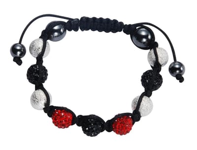 Behave - geknoopte armband met glanskralen - feestelijk stijl