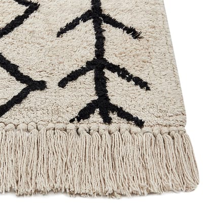 BOZKIR - Laagpolig vloerkleed - Beige - 160 x 230 cm - Katoen