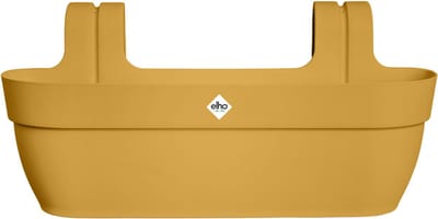 Elho Vibia Campana Easy Hanger XL 58 - Plantenbak voor Balkon - Balkonbak - 100% Gerecycled Plastic - L56 x B26.8 x H23.7 cm - Honinggeel