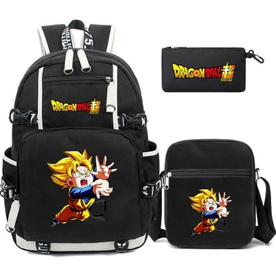 3 stuks/set Anime Dragon Ball Laptop Rugzak Unisex Rugzak met Lunch Handtas voor Meisje Jongen Tiener Schooltas Mannen Vrouwen Vrijetijdstas Rugzak Mochila