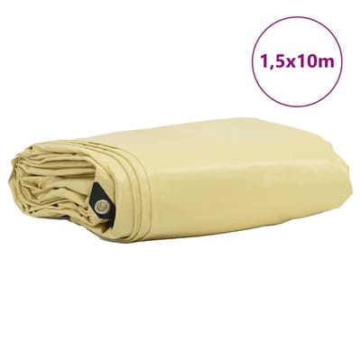 vidaXL - Zeil - 650g - / - m² - Beige - 1,5 - x - 10 - m - Canvas - met - PVC-coating