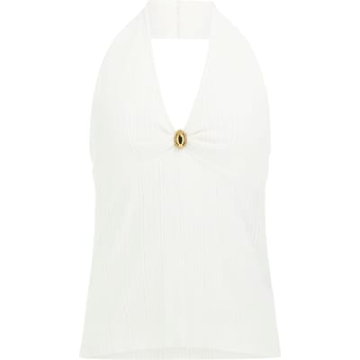 GUESS Kathleen Halter Top White Peaks Taglia: XS | Canottiere Outlet | Donna | Bianco