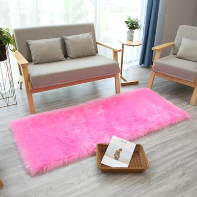 Tapis blanc à cheveux longs en fourrure artificielle, tapis moelleux pour salon, chambre à coucher, coussin chaud et moelleux, décoration de baie vitrée, tapis de sol 30x30cm Decorative