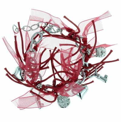 Behave - Bedelarmband romantisch rood - hartjes sleutels slotjes