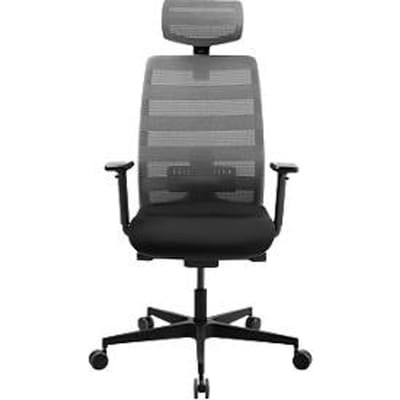 Schäfer Shop Select SSI PROLINE NEW WORK bureaudraaistoel, grijs net, met hoofdsteun, zwart frame