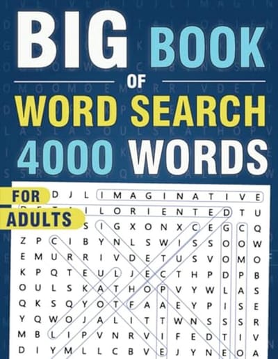 4000 Woordzoeker Voor Volwassenen | Grote Letters | 200 Thema Puzzels | Stress Vermindering en Ontspanning