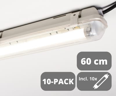 EasyFix LED TL Verlichting set 60 cm - Indoor / outdoor - Voordeelverpakking - 4000K - IP65 - 10 stuks