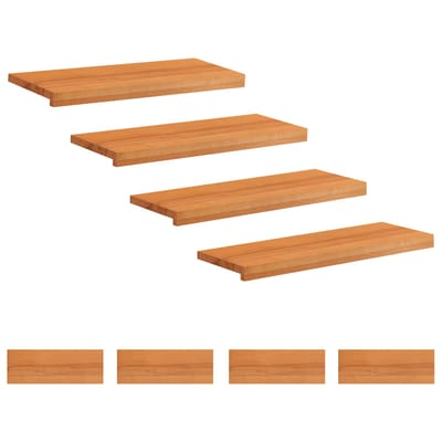 vidaXL - Traplopers - 8 - st - 80 - x - 30 - x - 2 - cm - Lichtbruin - Massief - beukenhout