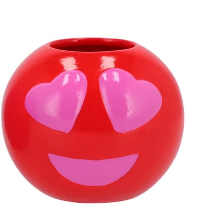 Smiley lovely red vaas 15x15x12cm